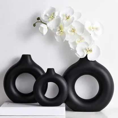 Modern Round Donut Shape Flower Vase - Image 4