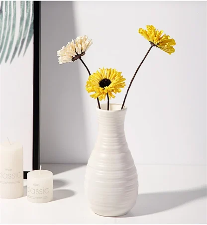 Modern Flower Vase with Embossed Design - Image 9