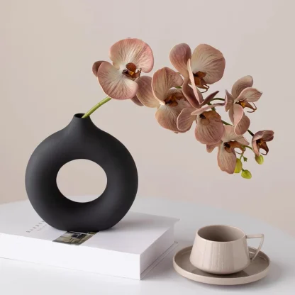 Modern Round Donut Shape Flower Vase - Image 2