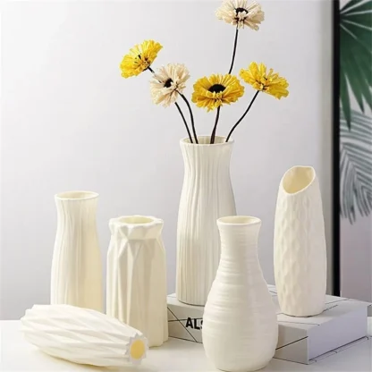 Modern Flower Vase with Embossed Design