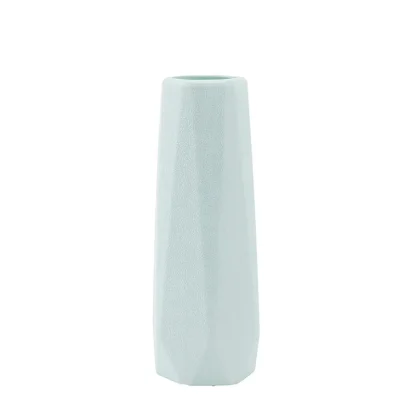 Solid Color Flower Vase with Geometric Design - Image 6