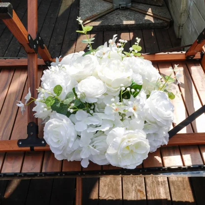 White Artificial Roses for Wedding - Image 4