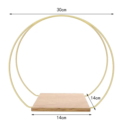 Floral Decoration Hoop Centerpiece with Wooden Stand - Image 4