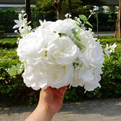 White Artificial Roses for Wedding - Image 7