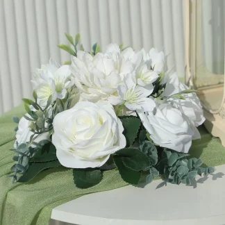 Artificial White Rose Decoration for Weddings